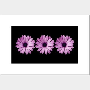 Triple Purple Flower Posters and Art